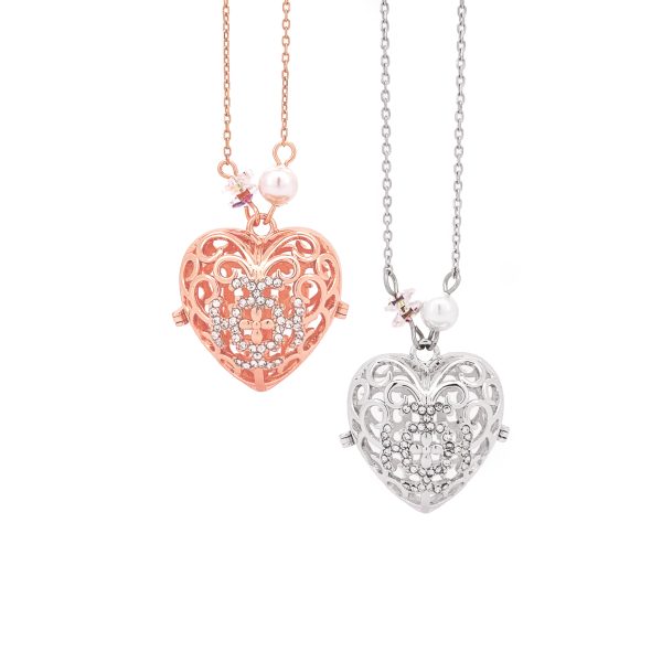 EN04 水晶愛心香薰頸鏈