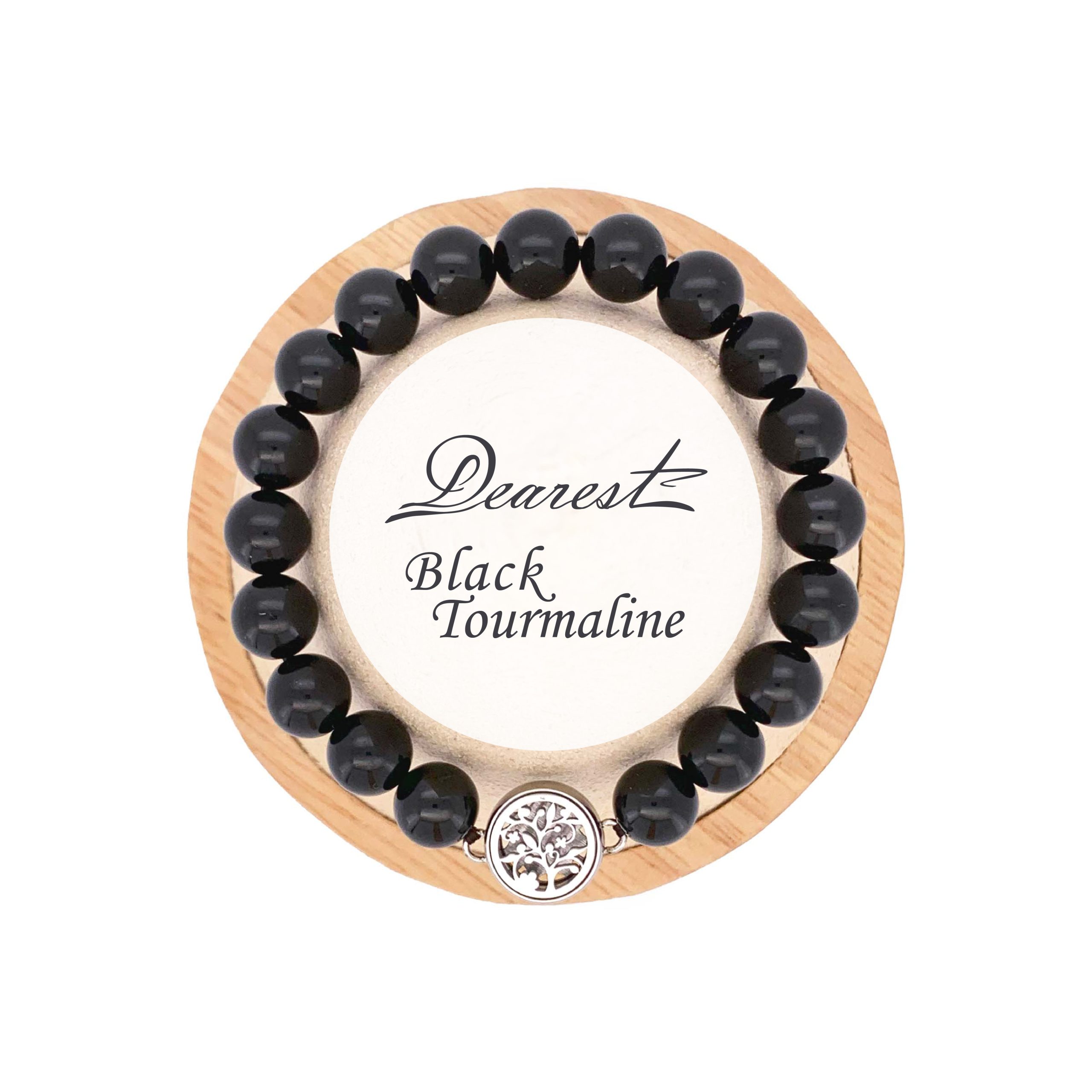 SB24 黑碧璽天然水晶香薰手鏈:圖片 3