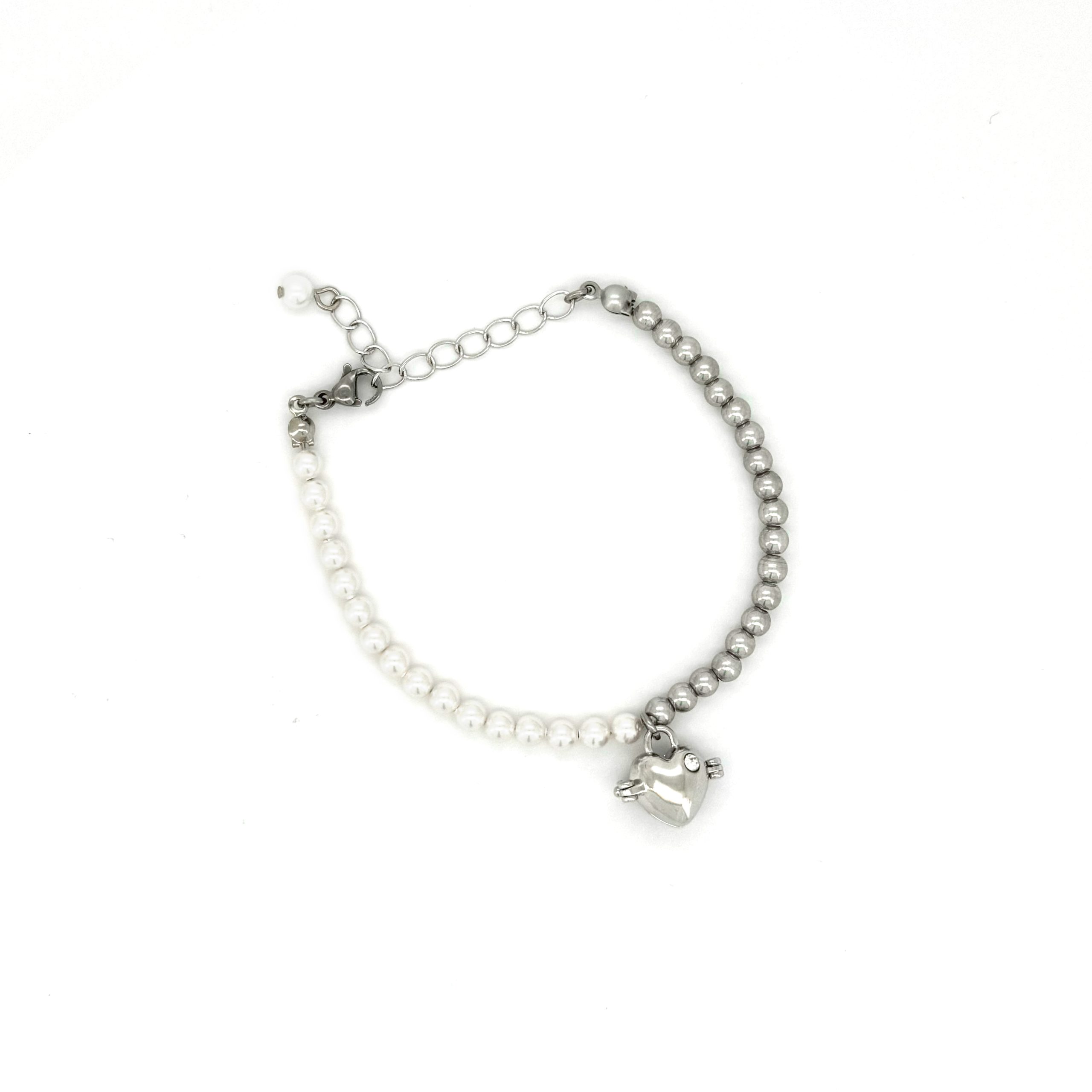 FB01 半珍珠迷你愛心香薰手鏈