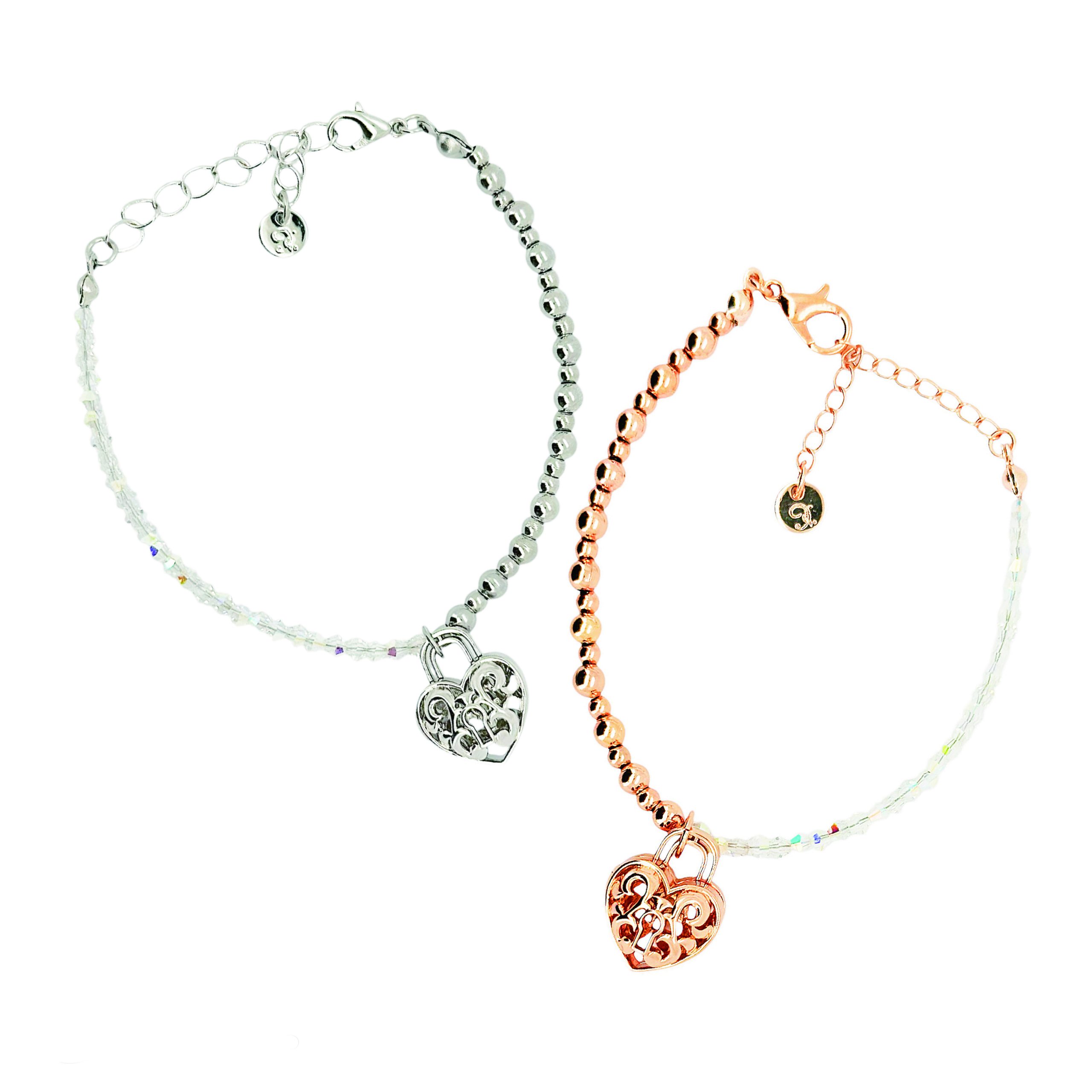 BB07 水晶愛心鎖香薰手鏈