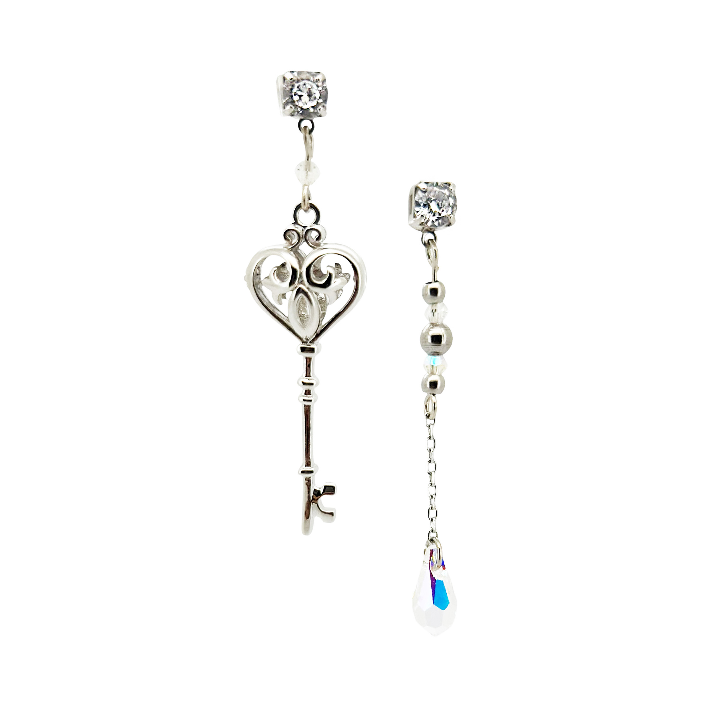 BE04 愛心鎖匙香薰耳環 - Image 3