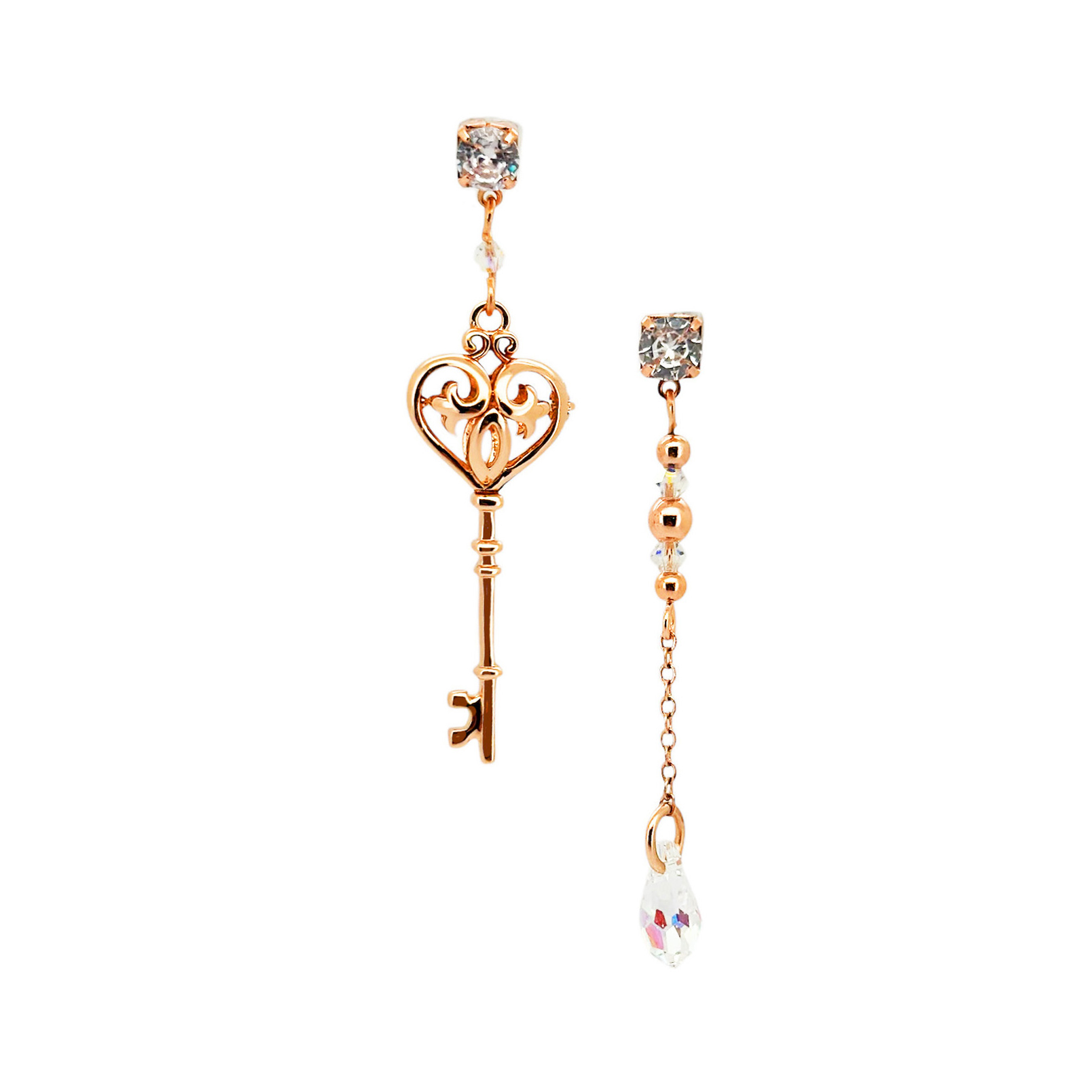 BE04 愛心鎖匙香薰耳環 - Image 2