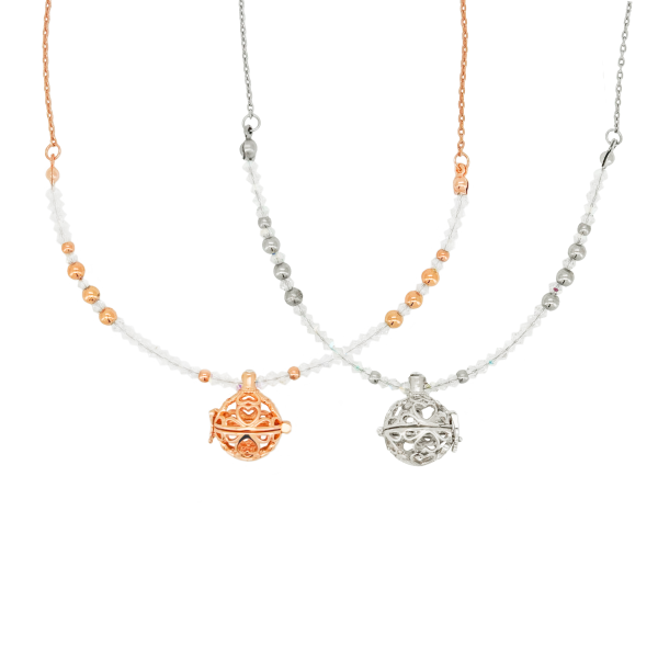 FN04 高貴水晶四葉草球香薰頸鏈