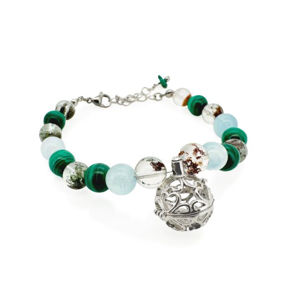 SBS09 工作四葉草球天然水晶香薰手鏈