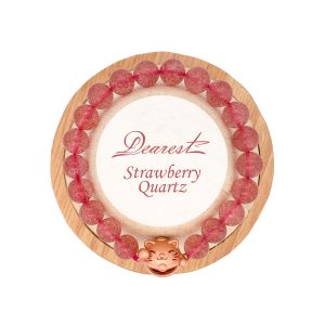 SB28-草莓晶-招財貓 SB28 草莓晶天然水晶香薰手鏈